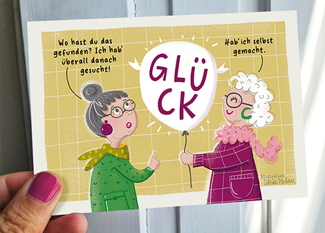 Postkartenillustration für Senioren
