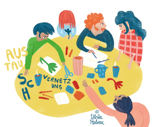 Icon_handmade_workshop_vernetzung_networking_ulrikehalvax_illustration
